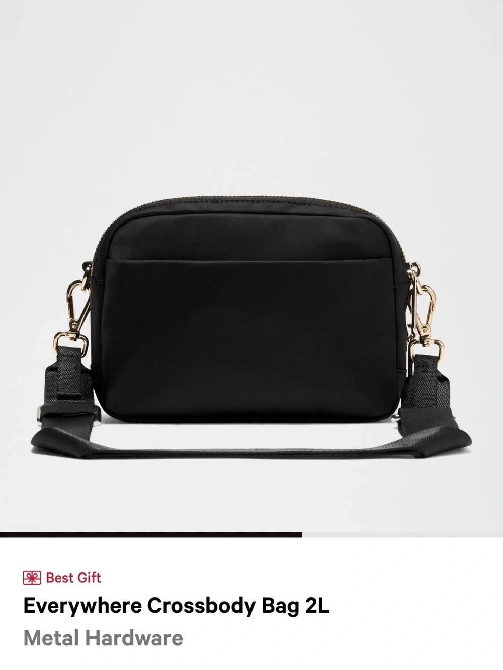 lululemon athletica Black Crossbody Bag with Gold Hardware - brand new not used!